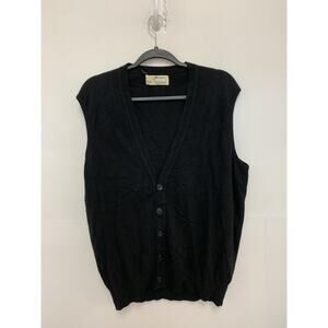 Vintage Hawico Cashmere Button Up Sweater Vest Large V-Neck Scotland Vest 1980s